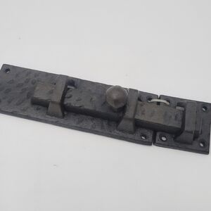 Rustic Cast Iron Barrel Bolt Slide Latch - Dark Brown